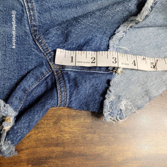 Loft Jeans Cut Off Shorts Size 4 High Rise Medium Dark Wash Stretch Denim - Picture 10 of 12